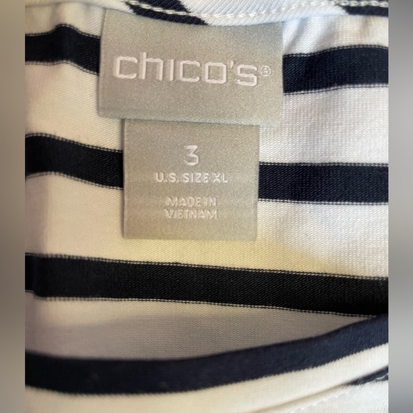 Chico’s Women’s Striped Blouse Size XL NWT - Picture 3 of 12